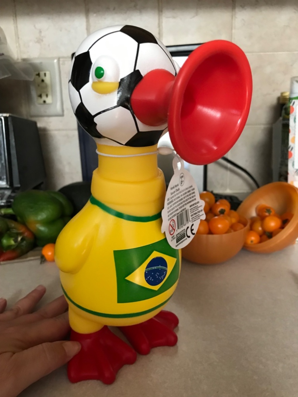 Brazil logo Football Soccer Game Horn quacking duck NEW
